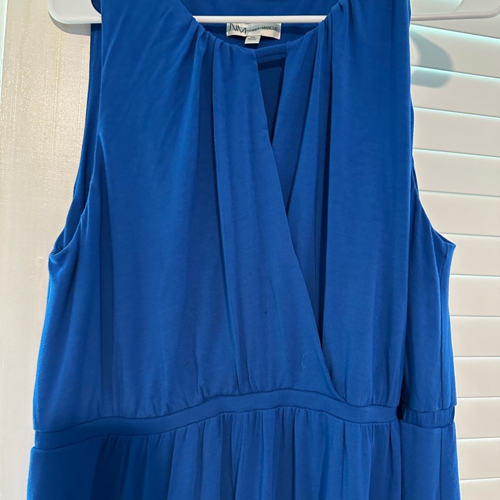 Neiman Marcus Royal Blue V-Neck Sundress